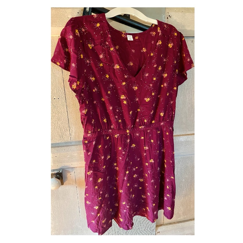 Old Navy Floral Defined Waist Dress